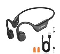 LOBKIN Auriculares Conducción Ósea, IPX6 Impermeables Cascos Abiertos Oseos Oído Abierto Bluetooth 6.0 con Mic, Auriculares Deportivos Inalambricos para Correr, Ciclismo y Fitness
