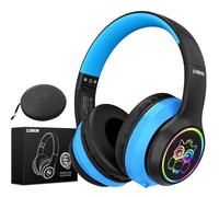 LOBKIN Auriculares Niños con Bolsa, Inalámbricos y con Cable, Auriculares Bluetooth Niños Niñas Plegables Ajustable para Escuela, Viajes