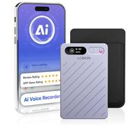 LOBKIN Grabadora de Voz con IA, 64 GB Grabadora de Voz Digital con Estuche Control por Aplicación Transcripción y Resumen con IA, Compatible con 152 Idiomas para Conferencias, Llamadas y Trabajo