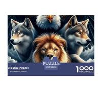 Lobo 1000 Piezas Rompecabezas Imposible DecoracióN Familiar Jigsaw Desafíos Difíciles para Familiares Y Amigos 38x26cm/1000pcs