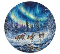 Lobo 1000 Piezas Rompecabezas Redondo Adultos para Niños Circular Puzzle Niños Familia Juego Impossible Regalos Toda La Familia Habilidad 1000pcs (67.5x67.5cm)