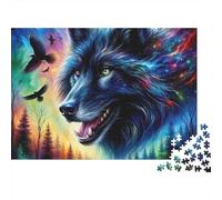 Lobo 300 Piece Cromático Otro Reino Puzzle para Adultos Divertido Decoración, Juego Intelectual, Alivio del Estrés, Juego Educativo, Relajación E Inteligencia (300pcs (40x28cm))