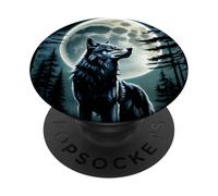 Lobo Amante De Animales Wolf Salvajes Lobos Arte Colorido PopSockets PopGrip Adhesivo