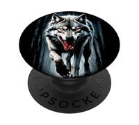 Lobo Amante De Animales Wolf Salvajes Lobos Arte Colorido PopSockets PopGrip Adhesivo