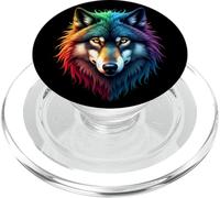 Lobo Amante De Animales Wolf Salvajes Lobos Arte Colorido PopSockets PopGrip para MagSafe
