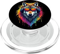 Lobo Amante De Animales Wolf Salvajes Lobos Arte Colorido PopSockets PopGrip para MagSafe