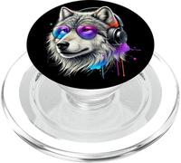 Lobo Amante De Animales Wolf Salvajes Lobos Arte Colorido PopSockets PopGrip para MagSafe