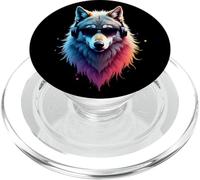 Lobo Amante De Animales Wolf Salvajes Lobos Arte Colorido PopSockets PopGrip para MagSafe