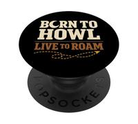 Lobo Amante Vida Silvestre Naturaleza Identidad Aullido Entusiasta Al Aire PopSockets PopGrip Adhesivo