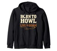 Lobo Amante Vida Silvestre Naturaleza Identidad Aullido Entusiasta Al Aire Sudadera con Capucha