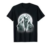 Lobo Animales Aullado Luna Impresión Animal Amantes Lobo Camiseta