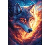 Lobo Ardiente en un Bosque Rompecabezas 500 Piezas Cartón para Principiantes Mascota de Vida Silvestre Días Lluviosos Tiempo Libre En Casa para Reyes Magos Detalle De Cumpleaños 500 PCS