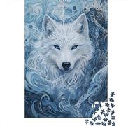 Lobo Ártico Puzzle de 1000 Piezas Papel Puzzle para Adultos Arte Fantasía Invernal Juego de Puzzle 1000 Piezas Relajación Hogar Regalo 52x38cm/1000pcs