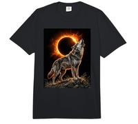 Lobo Aullando a la Luna Eclipse Solar Total Montaña Alfa Comfort Colors Adult Heavyweight T-Shirt