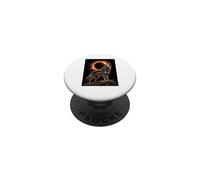 Lobo Aullando a la Luna Eclipse Solar Total Montaña Alfa PopSockets PopGrip Adhesivo