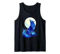 Lobo Aullando A La Luna Mística Camiseta sin Mangas