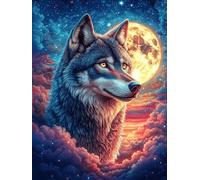 Lobo Aullando a la Luna Puzzle 300 Piezas Obra De Arte Familiar Fauna Mascotas Rompecabezas 3D para Hombres Y Mujeres Juguete Educativo Desafío Intelectual 300 PCS
