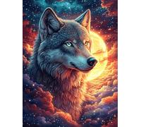Lobo Aullando a Luna Llena Puzzle 1000 Piezas Impossible Creativo Animales Salvajes y domésticos Rompecabezas 3D Obra De Arte para Toda La Familia Juguete Educativo Decoración 1000 PCS