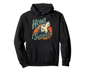 Lobo Aullando cuestionando la Resistencia Arte Retro Sudadera con Capucha