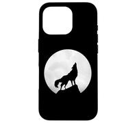 Lobo Aullando en Luna Luz Lobo Solitario Carcasa para iPhone 16 Pro