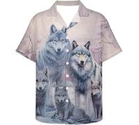 Lobo Aullando Impresión 3D Camisa Hawaiana Mujeres Hombres Patrón Animal Camisa de Botones Verano Cuello de Solapa Top Streetwear