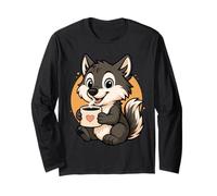 Lobo Bebiendo Café Gráfico Lobo Kawaii Anime Manga Larga