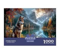 Lobo& Birds Rompecabezas Imposible,desafío para Adultos Montaña de otoño Lake Entretenimiento Creativo 1000 Piezas Obra De Arte De Juego De para Adultos Y Niños A Partir De 12 Años 52x38cm/1000pcs