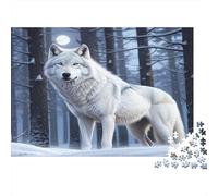 Lobo Blanco de pie 1000 Piezas Cartón Resistente Rompecabezas Premium Pareja Socios Descompresión Desafío Decoración De Paredes Paquete De Valor 38x26cm/1000pcs