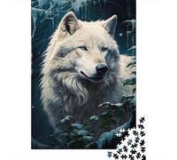 Lobo Blanco del Bosque Puzzle para Adultos Puzzle de 1000 Piezas Papel Animal Escena Natural Puzzle para Toda la Familia Decoración Hogar Relajación 70x50cm/1000pcs