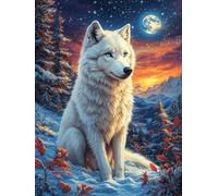 Lobo Blanco en el Bosque mágico Rompecabezas 1000 Piezas Cartón para Expertos Cuento de Hadas tierno de acompañamiento Mejora Memoria Actividad Tiempo Libre Pack Completo Original 1000