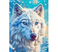 Lobo Blanco en un Bosque Nevado Mágico Puzzle 1000 Piezas Cartón Resistente Para Parejas Mascota de Vida Silvestre Noches De Cita Actividad Antiestrés Tiempo Libre Pack Completo Regalo Aniversario 100