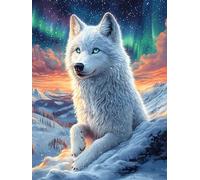 Lobo Blanco en un Bosque nevado mágico Rompecabezas 1000 Piezas Cartón para Adultos Vida Silvestre y Plantas Estimulación Cognitiva Juego Familiar Decoración Mural Regalo De San Valentín 1000 PCS