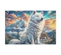 Lobo Blanco Puzzle 1000 Piezas EduGatoivo 3D Familiar Rompecabezas para Familia Desafío Intelectual DIY Creativo Decoración Hogar 1000 PCS