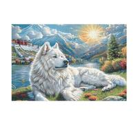 Lobo Blanco Puzzle 1000 Piezas Impossible Creativo Único Rompecabezas 3D Obra De Arte para Toda La Familia Juguete EduGatoivo Decoración 1000 PCS