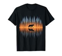 Lobo Caminando En Bosque Paisaje Diseño Aire Libre Camiseta