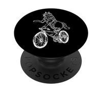 Lobo Ciclismo Bicicleta Divertido Animal Ciclista Montar Cool Bike PopSockets PopGrip Adhesivo