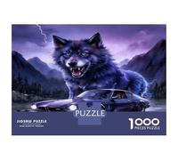 Lobo Coche Montaña 1000 Piezas Puzzle para Adultos Poder rebelde de Las Bestias Puzzle Cartón Premium - Antiestrés Y Decoración, Regalo para Mujeres, Hombres Y Mayores Entusiastas 70x50cm/1000pcs