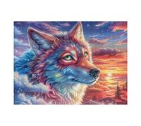 Lobo Colorido Estrellado Rompecabezas 500 Piezas Cartón para Principiantes Días Lluviosos Tiempo Libre En Casa para Reyes Magos Detalle De Cumpleaños 500 PCS