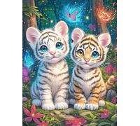 Lobo con gema de corazón en bosque mágico Puzzles 500 Piezas Maquetas 3D Educativas Profesionales Animales salvajes y domésticos Rompecabezas Para Familia Construir DIY Moderno Aliviar Estrés Decoraci