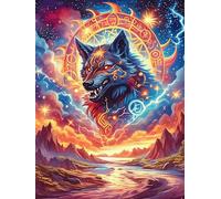 Lobo con Ojos de Fuego Rompecabezas 300 Piezas Cartón para Principiantes Vida Silvestre y Mascotas Días Lluviosos Alivio Estrés Tiempo Libre En Casa Garantía Reposición Regalo Cumpleaños 300 PCS