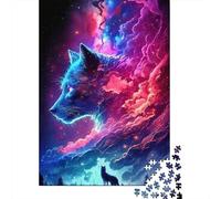 Lobo Cósmico Sueño Puzzle de 1000 Piezas Puzzle para Adultos Papel Noche Escenario Fantástico Puzzle para Toda la Familia Relajación Decoración Regalo 70x50cm/1000pcs