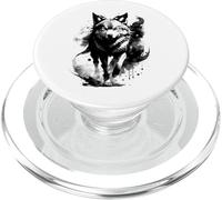 Lobo de Moda con Ojos Azules en diseño artístico PopSockets PopGrip para MagSafe