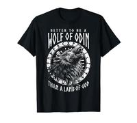 Lobo De Odín Cordero De Dios Viking Nórdico Mitología Brújula Camiseta gráfica económica