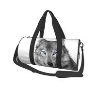 Lobo de Ojos Azules, Bolsa de Viaje de Gran Capacidad, Bolso Redondo, Bolsa de Viaje Deportiva, Bolsa de Mano, Bolsa de Fitness