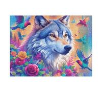 Lobo de Rosas Puzzle 500 Piezas EduGatoivo Familiar Interactivo Rompecabezas 3D para Toda La Familia Aliviar Estrés Decoración Hogar Portátil 500 PCS