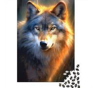 Lobo del Bosque Puzzle de 1000 Piezas Papel para Adultos Naturaleza al Atardecer Set de Puzzle 1000 Piezas Relajante Decoración Familiar Regalo 52x38cm/1000pcs