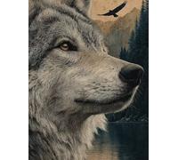 Lobo Diamond Painting, 5D Diamond Painting Adultos áRbol, DIY Kit Manualidades Adultos, 5D Punto de Cruz Cuadro Diamante, DIY Pintura de Diamante Kits, Home Decoration, Regalo Decor, 60x90cm M-3717