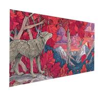 Lobo Diamond Painting Adultos, 5D Diamond Painting Árbol, Pintura Diamante Adultos 40x80 cm, DIY Cristal Artes Bordado Punto Cruz Cuadros para Pintar por Numeros para Decoracion Hogar Regalo JXL-8043