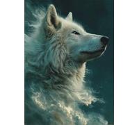 Lobo Diamond Painting Adultos, Diamond Painting Animal Pintura Diamante Patrón 5D DIY Punto de Cruz Diamante Dibujos con Diamantes Manualidades Adultos para Decoracion Hogar 100 x 135 cm -bby25070J