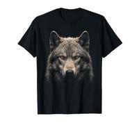 Lobo Dire Cara Luz De Luna Bosque Fauna Silvestre Naturaleza Camiseta
